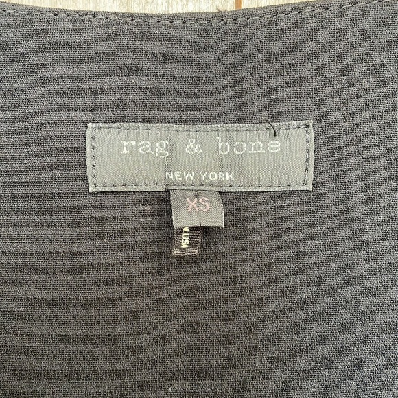 Rag & and Bone Shortsleeve Shirt Dress Black Leather Pocket Oversized XS - Picture 3 of 12